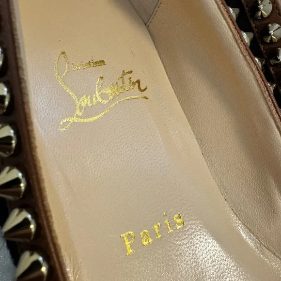 Christian Louboutin Calf Hair & Suede Spiked Malabar Hill Ballet Flats - Picture 8 of 10